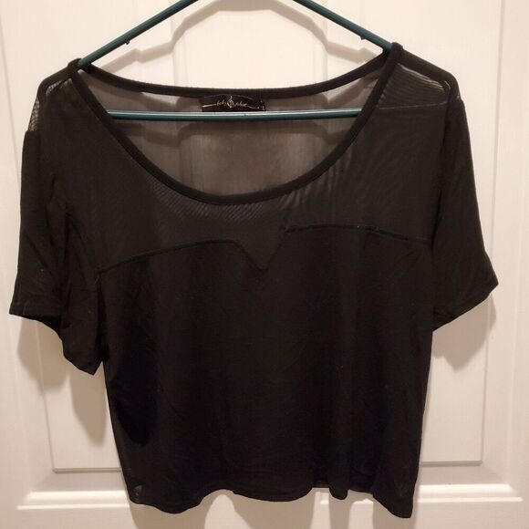BABY PHAT SZ L BLACK SHEER CHIFFON TOP 1X - Picture 2 of 5